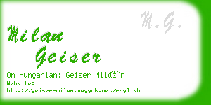 milan geiser business card